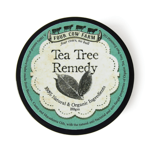 Tea Tree Remedy (Large) 100gm-Balm-Handcrafted Skincare-100% Natural and Organic Foodgrade Ingredients-Four Cow Farm Australia