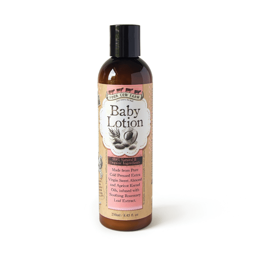 100% Natural Baby Lotion 250ml / 8.45 fl.oz-Moisturizer-Handcrafted Skincare-100% Natural and Organic Foodgrade Ingredients-Four Cow Farm Australia