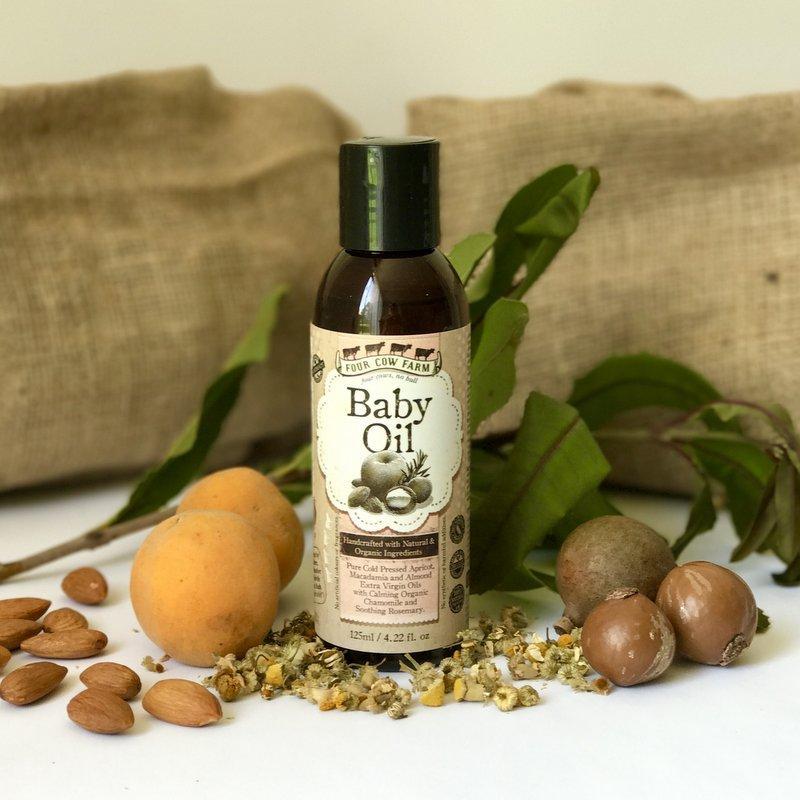 Baby Oil 125ml / 4.22 fl.oz-Moisturizer-Handcrafted Skincare-100% Natural and Organic Foodgrade Ingredients-Four Cow Farm Australia