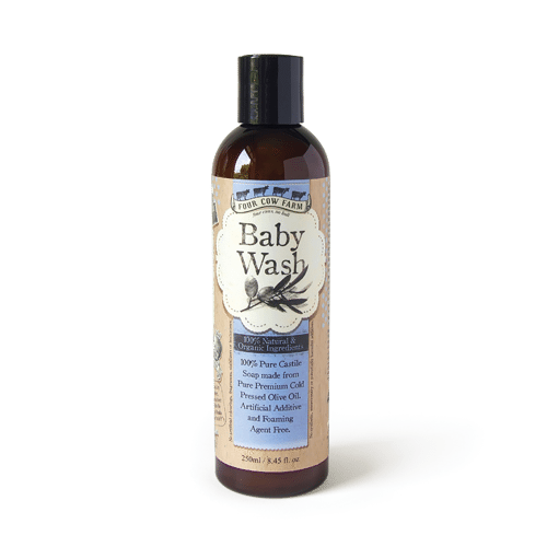 100% Natural Baby Wash 250ml / 8.45 fl.oz-Wash & Cleansers-Handcrafted Skincare-100% Natural and Organic Foodgrade Ingredients-Four Cow Farm Australia