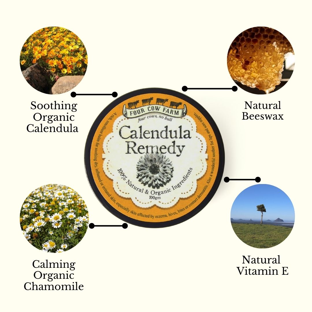 Four Cow Farm Calendula Remedy Balm Key Ingredients