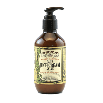 Mother’s All-Natural Daily Rich Cream Salve 185ml / 6.25 fl.oz-Handcrafted Skincare-100% Natural and Organic Foodgrade Ingredients-Four Cow Farm Australia