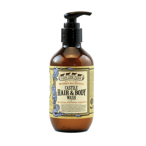 Mother’s All-Natural Castile Hair and Body Wash 185ml / 6.25 fl.oz-Handcrafted Skincare-100% Natural and Organic Foodgrade Ingredients-Four Cow Farm Australia