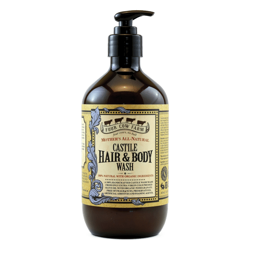 Mother’s All-Natural Castile Hair and Body Wash 485ml / 16.39 fl.oz-Handcrafted Skincare-100% Natural and Organic Foodgrade Ingredients-Four Cow Farm Australia
