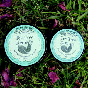 Tea Tree Remedy (Large) 100gm-Balm-Handcrafted Skincare-100% Natural and Organic Foodgrade Ingredients-Four Cow Farm Australia