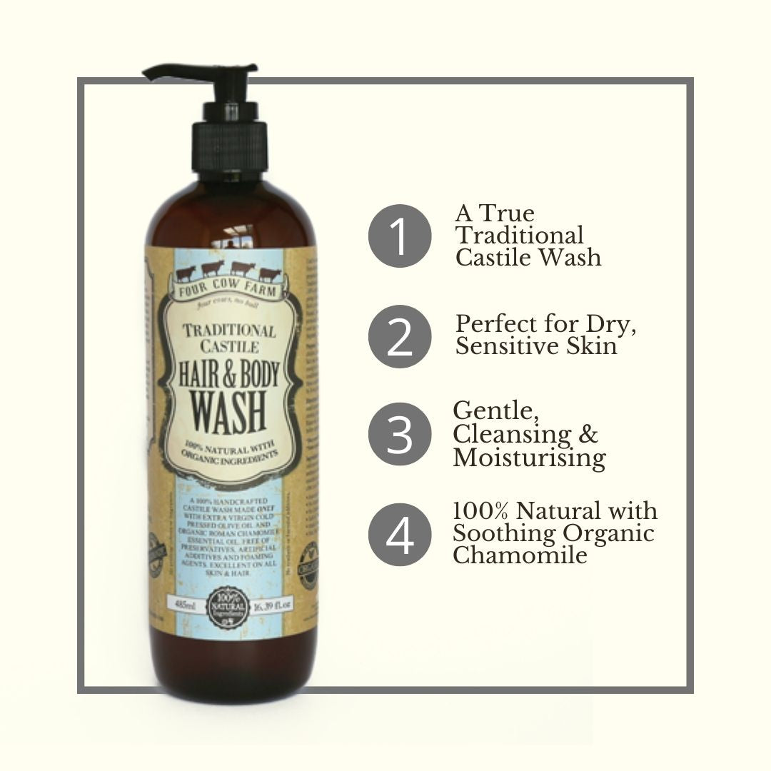 Traditional Castile Hair & Body Wash 485ml