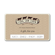 Gift Card-Gift Card-Handcrafted Skincare-100% Natural and Organic Foodgrade Ingredients-Four Cow Farm Australia