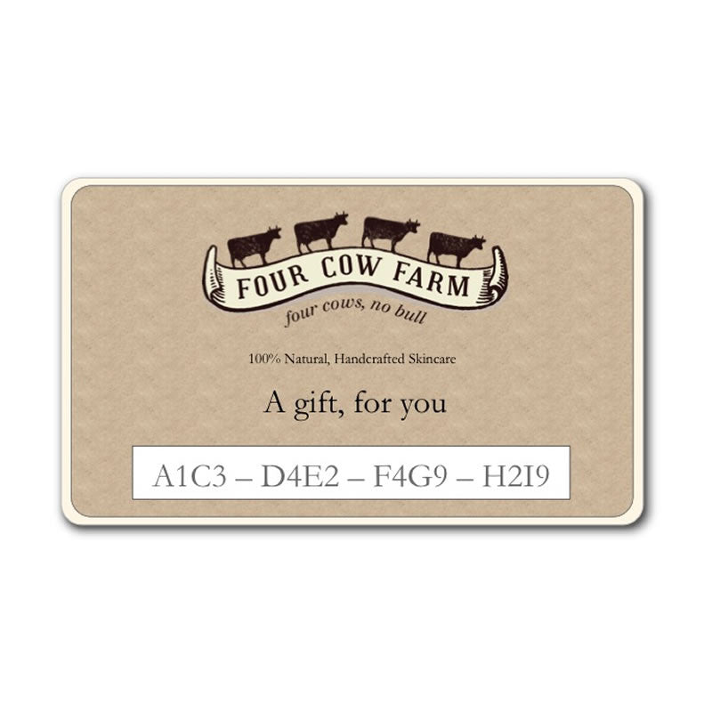 Gift Card-Gift Card-Handcrafted Skincare-100% Natural and Organic Foodgrade Ingredients-Four Cow Farm Australia
